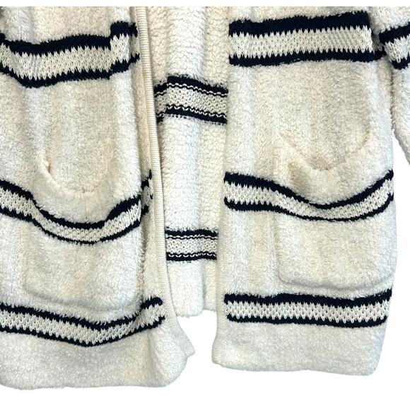 Madewell Striped Boucle Cardigan Sweater Women's Sz XL Ivory Lagenlook Cozycore - Picture 4 of 9